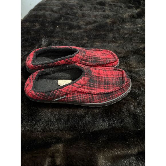 Eddie Bauer yurt plaid slippers red black 12 main image 6